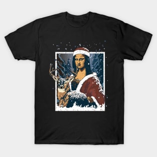 Mona Lisa Santa Christmas T-Shirt